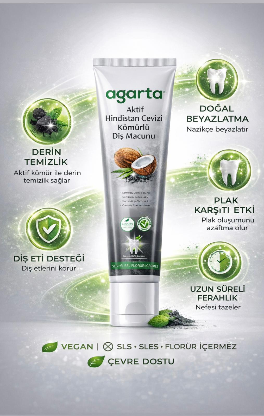 Agarta actieve kool tandpasta
