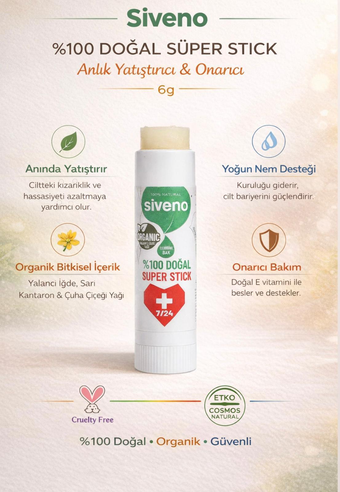 100% natuurlijke superstick voor directe verzachting en herstel, biologische kruidenformule, 6 g