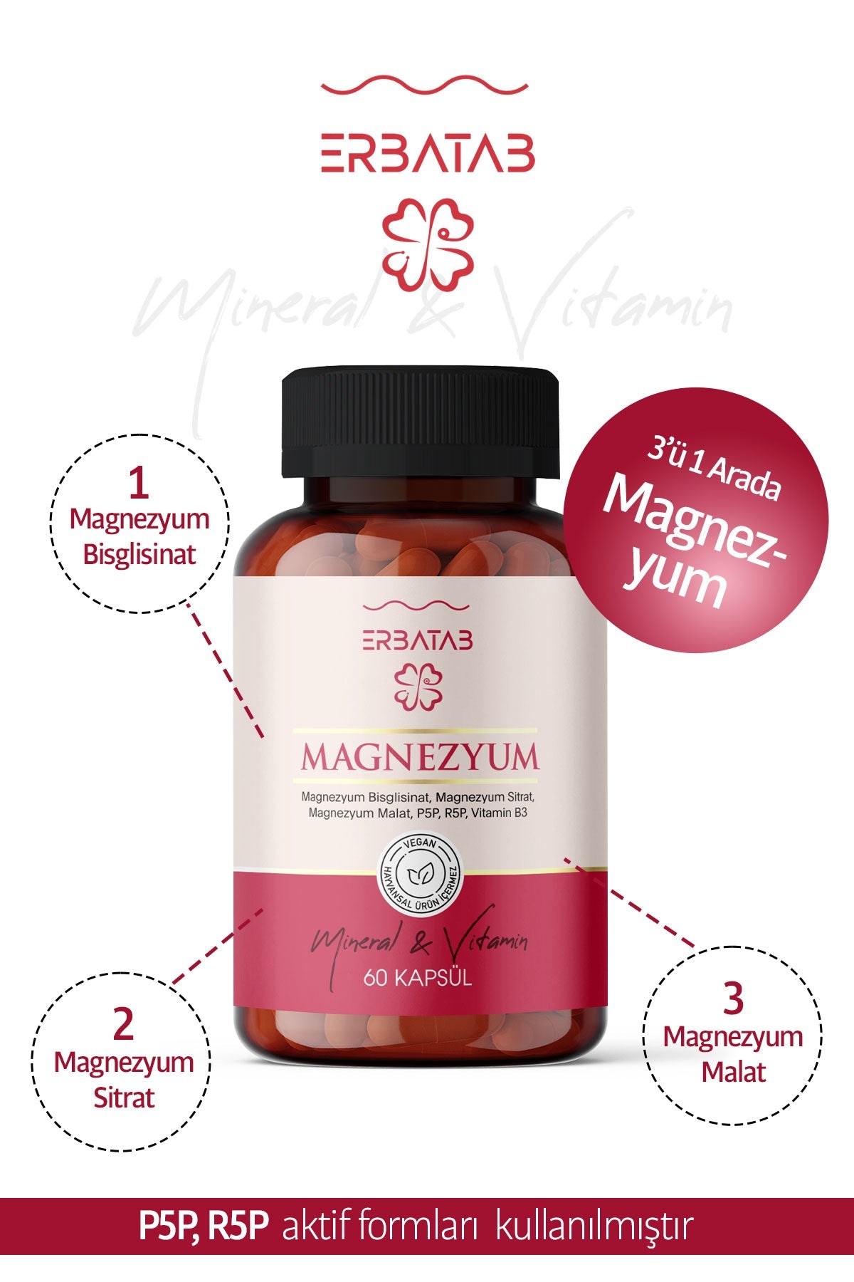 Erbatab Magnesium Triple Form + B-vitamines