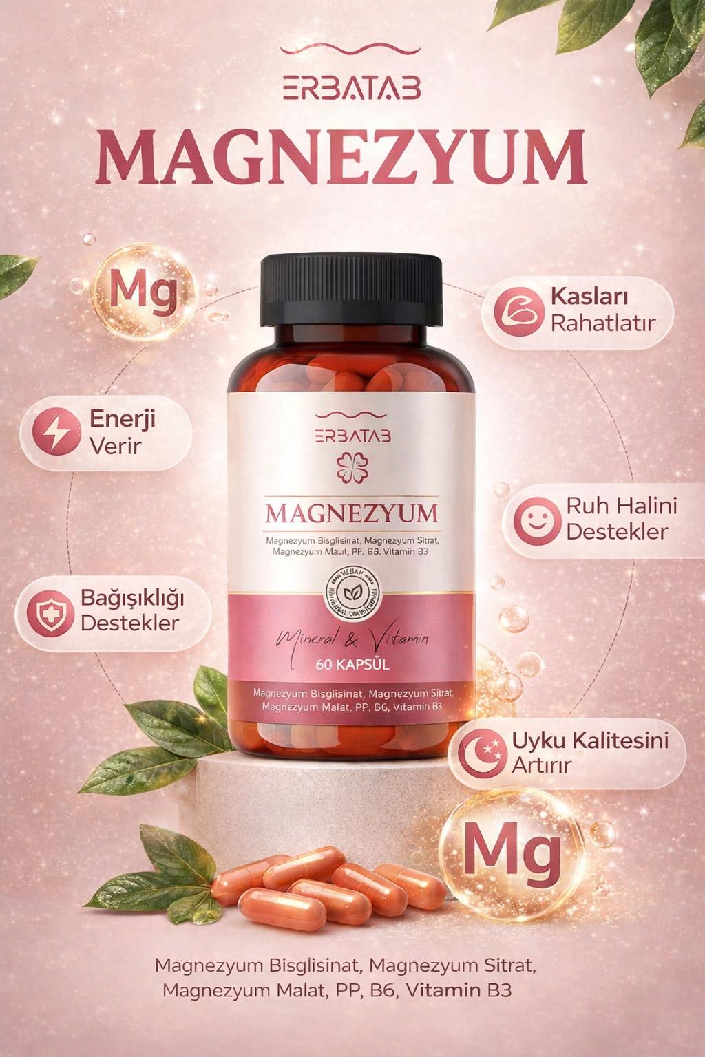 Erbatab Magnesium Triple Form + B-vitamines