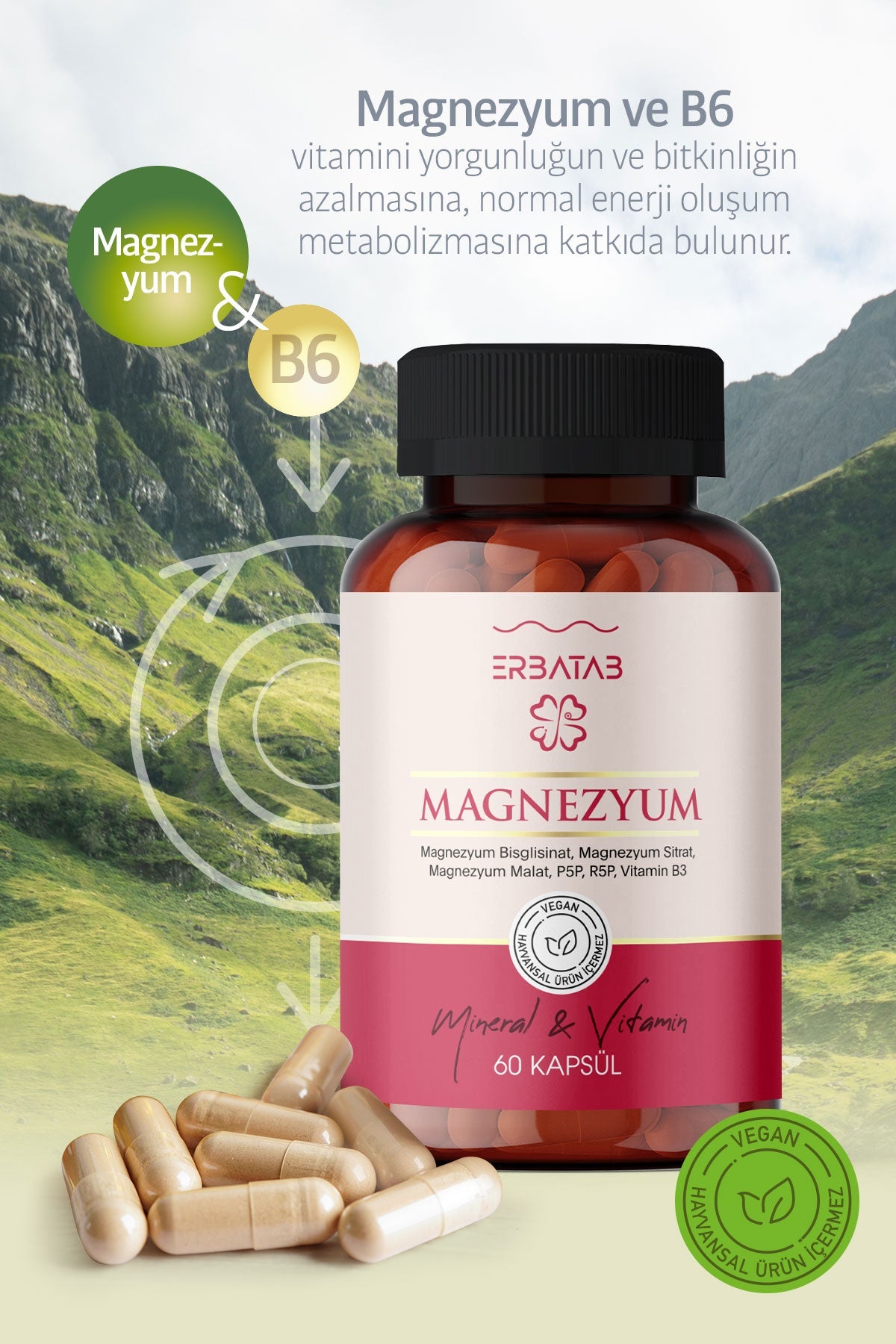 Erbatab Magnesium Triple Form + B-vitamines