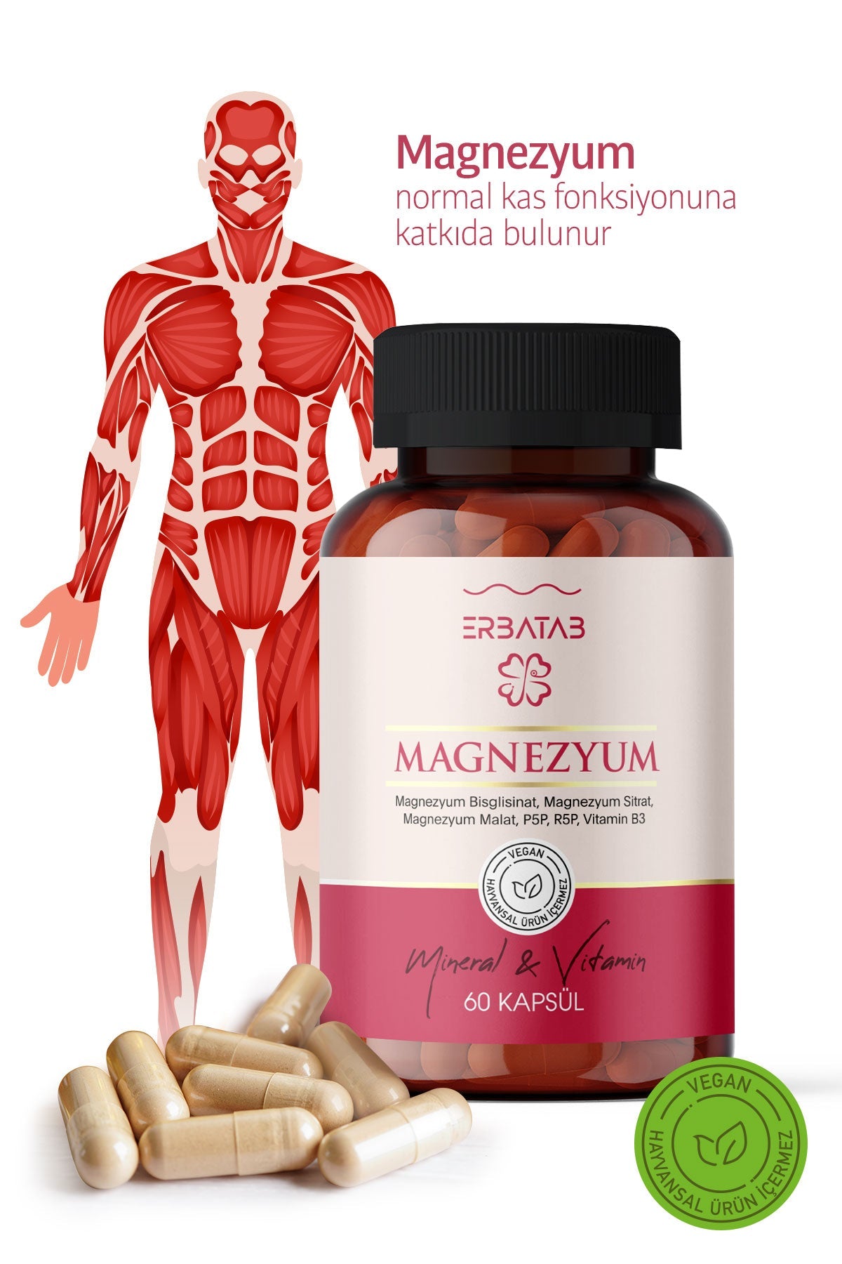 Erbatab Magnesium Triple Form + B-vitamines