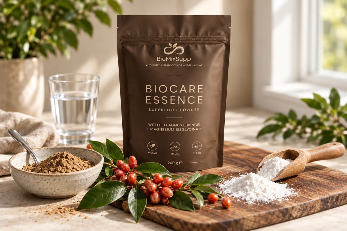 BioMixSupp Biocare Essence – Magnesium & Olijfwilgpitpoeder – 200 gram